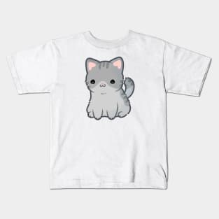 Cute Grey Tabby Cat Kids T-Shirt